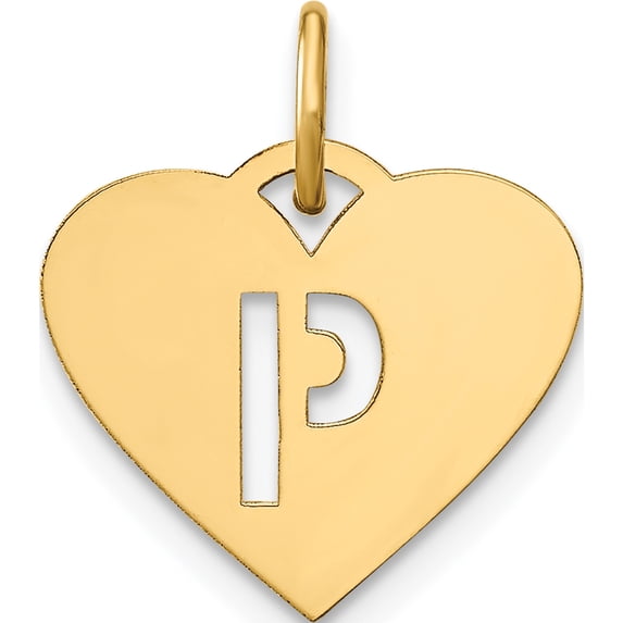 14K Yellow Gold 14Ky Initial Letter P Charm (Width 15.48) (Length 13.86) - Jbsp
