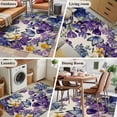 thumbnail image 5 of 3'x5' Area Rugs, Spring Floral Indoor Outdoor Area Rug for Living Room Bedroom, Purple Tulips Hydrangeas Butterflies Beige Washable Bathroom Rugs Kitchen Floor Carpet Mats Home Decor Aesthetic, 5 of 8