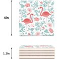 thumbnail image 3 of XDDJA Flamingo Set of 8 Coaster for Drinks, Absorbent Ceramic Stone Coasters Cup Mat with Cork Base for Home Kitchen Room Coffee Table Bar Decor, 3 of 4