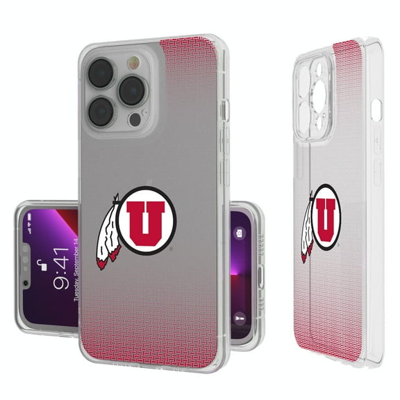 Utah Utes Linen Logo iPhone Clear Case