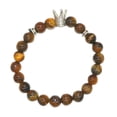 thumbnail image 1 of de elástica de cristal de piedra de natural Corona de plata Hugo Pulsera de cuentas de cristal, 1 of 10