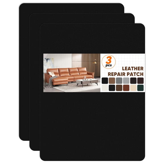 Self Adhesive Leather Repair Patch, Black Vinyl Patch Kit, 8.3x11 Inch Oversized Leather Patches for Furniture, Car Seat, Couch, Office Chair, Sofa, Upholstery, Scratch Repair