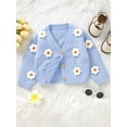 thumbnail image 2 of FAROOT Infant Baby Girl Cardigan Long Sleeve V Neck Button Closure Flower Knit Sweater Warm Fall Winter Coat, 2 of 9