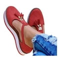 thumbnail image 4 of Women's Slip On Shoes Flats Soft Knit Lightweight Flats Fashion Comfortable For Walking Sneakers Slip On Shoes Red 6, 4 of 4