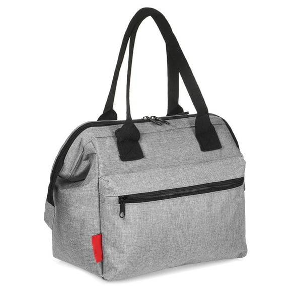 Esonmus Portable Étanche Insulated Lunch Bag Chaleur Froide Isolation Biberon Nourriture Fourre-Tout Bag avec Bandoulière Amovible--Gris