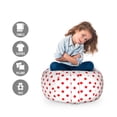 thumbnail image 2 of Geometric Storage Toy Bag Chair, Classical Pattern with Country Picnic Theme Retro Style Polka Dot Shapes, Stuffed Animal Organizer Washable Bag, Small Size, White and Vermilion, by Ambesonne, 2 of 3