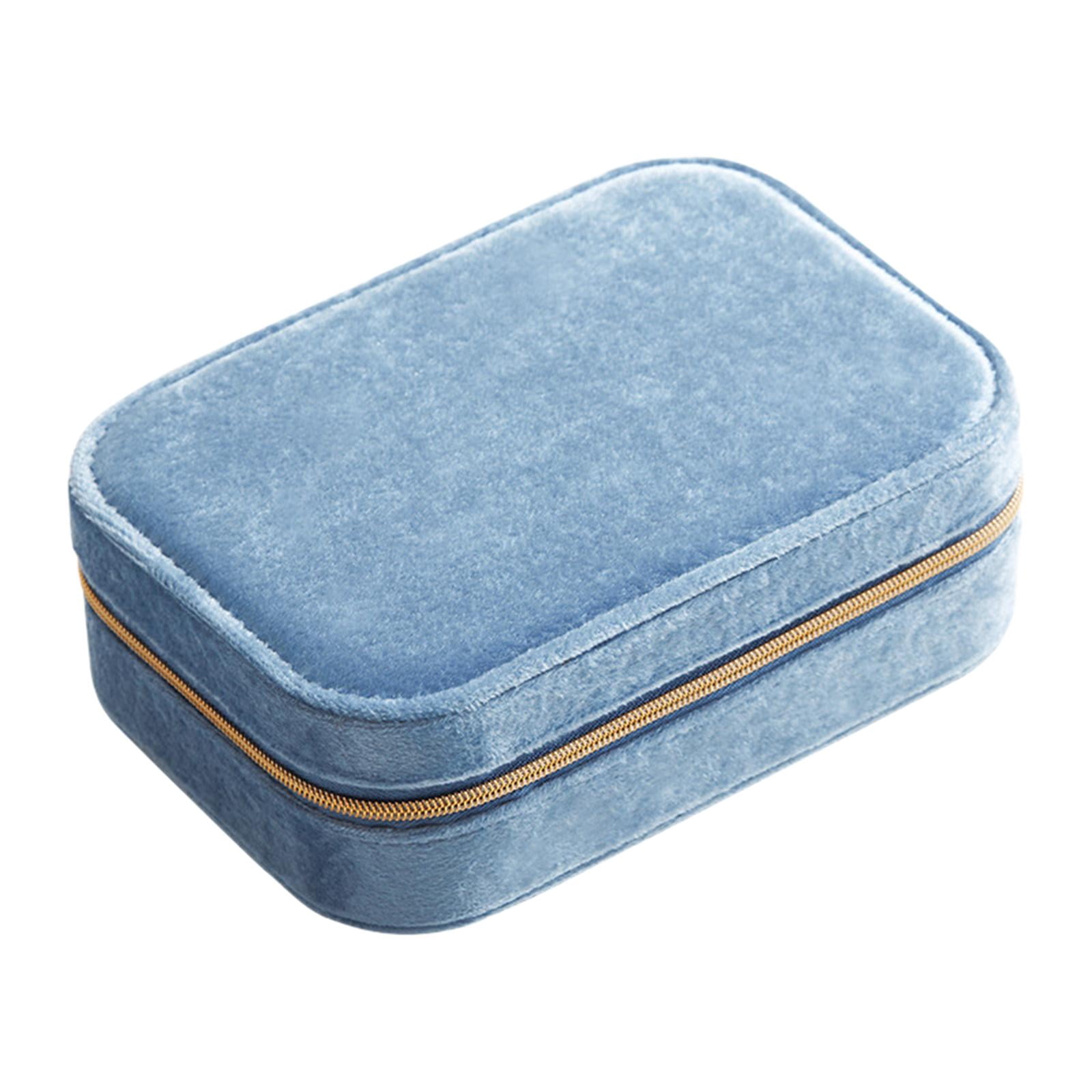 FVDPWYE Earrings Organizer Jewelry Showcase ,Travel Storage Case Chic with Hanging Hooks blue