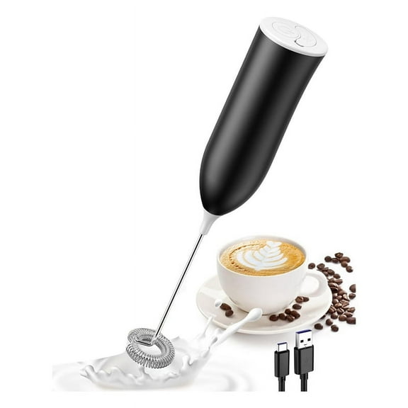 Milk Frother Rechargeable, Rechargeable Milk Frother Handheld Powerful Coffee Frother for Coffee Latte, Cappuccino Black