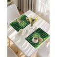 thumbnail image 5 of St. Patrick's Day Placemats Set of 4, Green Clovers Coin Buffalo Plaid Placemats for Dining Table, Place Mats for Kitchen Tabletop, Waterproof Wipeable Dining Table Mats Set, 5 of 9