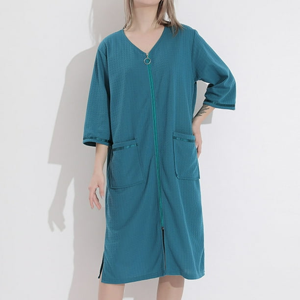 Batas Batas Para Mujer Albornoz Suave Hasta La Rodilla Ropa De Estar En Casa Albornoz Largo Bata De Noche Pijamas De Mujer