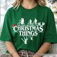 thumbnail image 2 of Christmas Things Retro T-Shirt, Handmade Soft Holiday Tee, 2 of 6