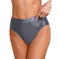 thumbnail image 3 of DPOIS Women's Glossy Seamless Briefs Underwear Stretchy High Waist Bottoms Briefs Dark Grey L, 3 of 5