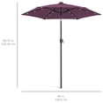 thumbnail image 7 of Best Choice Products 7.5ft Outdoor Solar Patio Umbrella for Deck, Pool w/ Tilt, Crank, LED Lights - Amethyst Purple, 7 of 7