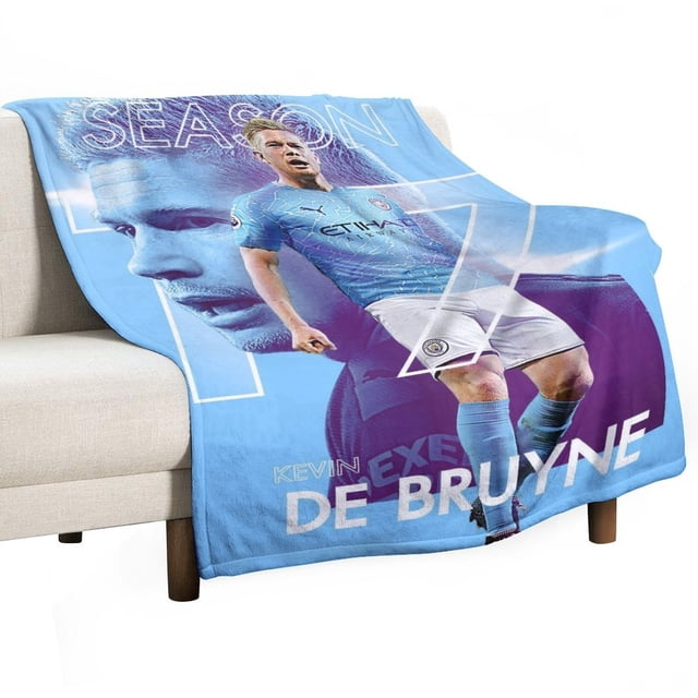 Kevin De Bruyne Manta de franela anti-pilling, suave, ligera, esponjosa y acogedora de lujo para hogar y cocina – Perfecta para niños y adultos,127 cm × 177.8 cm