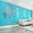 thumbnail image 4 of Etiqueta De La Pared 3D DIY Árbol Tatuajes De Pared Arte De La Pared Etiqueta Murales Decoración De La Pared Para El Hogar Navidad Dormitorio, Pasillo, Escaleras, Habitación Del Bebé, Guardería Plata, 4 of 5