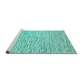 thumbnail image 2 of Ahgly Company Machine Washable Indoor Square Solid Turquoise Blue Modern Area Rugs, 8' Square, 2 of 4