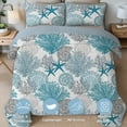 thumbnail image 3 of Davulos 3 Piece Coastal Quilt Sets King Size Reversible Summer Quilts with 2 Shams Beach Bedspread Coverlet for All Season, 110''x96'', 3 of 7