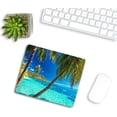 thumbnail image 4 of Ocean Mouse Pad, Tropical Island with The Palm Trees and Clear Sea Beach Theme Print Customized Non-Slip Rubber Base Mousepads, Computer Mouse Pads for Wireless Mouse 9.5×7.9×0.12 inches, 4 of 5
