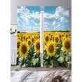 thumbnail image 2 of Turmeric Sunflowers Sheer Curtains for Living Room Bedroom Spring Floral Blue Sky Country Farm Sheer Curtains 84 Inch Long 2 Panels Set Light Filtering Curtain Window Treatments Drapes, 2 of 6