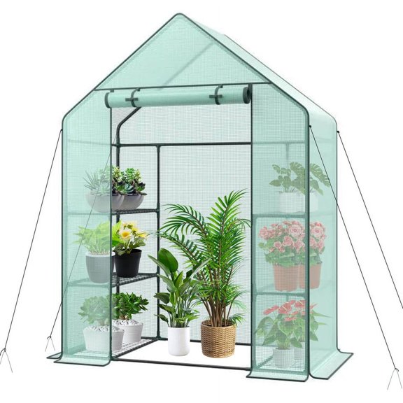 QISHENSHUI 6 Shelves 3 Tiers Greenhouse Portable Mini Walk In Outdoor MINI Planter House Perfect for Home Gardens Patios to Grow Seedlings Herbs Flowers in a Controlled Outdoor Space