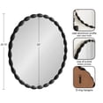 thumbnail image 6 of Kate and Laurel Perlina Modern Scalloped Round Mirror, 26 Inch Diameter, Black, Decorative Cast Aluminum Circle Wavy Mirror with Unique Rippled Edge for Dorm Room Decor, 6 of 9
