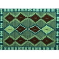 thumbnail image 1 of Ahgly Company Indoor Rectangle Abstract Turquoise Blue Modern Area Rugs, 8' x 12', 1 of 4