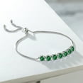 thumbnail image 3 of Gem Stone King 925 Sterling Silver Round Green Simulated Emerald Tennis Bracelet for Women (2.80 Cttw, Fully Adjustable up to 9 inch), 3 of 3