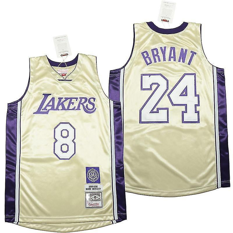 Lakers No24 Kobe Bryant Gold Short Sleeve Stitched NBA Jersey