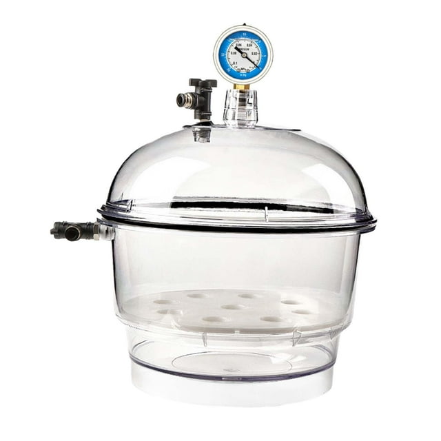 Desecador de vacío de frasco, secador de vacío, secador de laboratorio, secador de frasco con manómetro de vidrio 250 mm