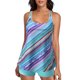 thumbnail image 1 of Gibobby Trajes de Baño para Mujer Trajes de baño de talla grande para mujer Trajes de baño de dos piezas Control de barriga Torso largo Camisetas sin man(Azul claro,G), 1 of 5