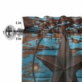thumbnail image 4 of Texas Star Brown Rod Pocket Curtain Valance, Vintage Farm Barn Blue Wooden Texture Farmhouse Window Valance for Living Room, Bedroom, Kitchen 60"W x 18"L, 4 of 9