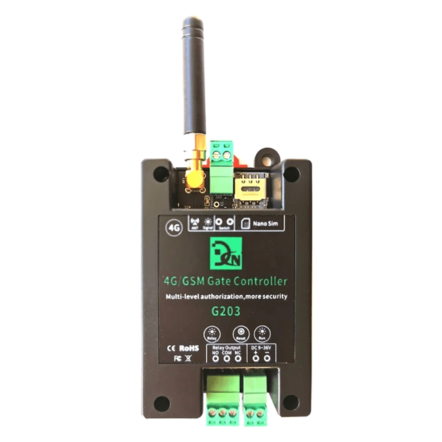 GSM 4G LTE Access Controller SMS APP Remote Control On/Off Relay Switch for Automatic Sliding Swing Door Opener US