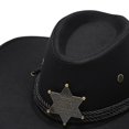 thumbnail image 2 of Sombrero de Vaquero Occidental Sombrero de para Hombres Cómodo Protección Solar Sombrero Ligero para El Sol Sombrero para El Sol para Acampar Negro Fernando sombrero de vaquero, 2 of 8