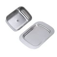 thumbnail image 2 of Stainless Steel Butter Dish Pastry Plate Serving Tray with Lid Kitchen Cheese Holder, 2 of 7