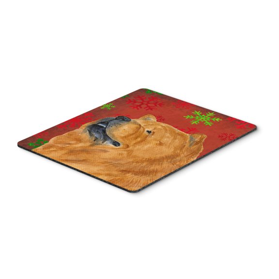 Carolines Treasures SS4709MP "Chow Chow Red and Green Snowflakes Holiday Christmas Mouse Pad Hot Pad or Trivet" Large