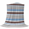 thumbnail image 6 of Blue Brown Striped Blanket Soft Cozy Warm Throw Blanket for Couch, Plush Fuzzy Flannel Fleece Blankets for Sofa, Farmhouse Stripes Modern Abstract Art Bed Blankets Lightweight Gifts for Men, 40"x60", 6 of 9