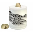 thumbnail image 1 of Saying Piggy Bank, Manuscript Lettering Love What You Do What You Love and Shadow Effect, Ceramic Coin Bank Money Box for Cash Saving, 3.6" X 3.2", Pale Grey White, by Ambesonne, 1 of 4