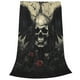 thumbnail image 2 of Balery Vintage Winged Rose Skull Manta de Felpa Suave y Acogedora – Cobija de Franela Aterciopelada para Cama, Lavable y Cálida para Sofá, Mascotas, Transpirable-80"x60", 2 of 7