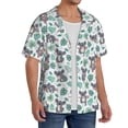 thumbnail image 2 of Susaid Bears and Tropical Leaves Print Men's Polo Shirts Button Down Short Sleeve Casual Summer Beach Vintage Shirts for Men-4X-Large, 2 of 5