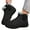 a-Black, variant on Winter Boots for Women Black Fleece Lined Slip on Ankle Snow Booties Lightweight Outdoor Walking Shoes