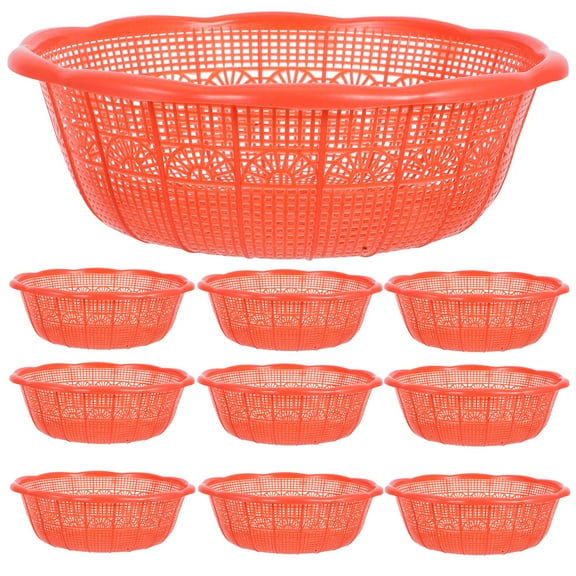WEUVEB 10pcs Strainer Basket Multi Functional Washing Basket For Vegetables Rice Food Drain Basin Design Random Color
