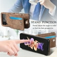 thumbnail image 4 of SaniMore for Samsung Galaxy Z Flip 4 6.7" 2022 Case, Detachable Zipper Wallet Card Slots Kickstand Wireless Charging Wear-resistant PU Leather Shockproof Folding Case for Galaxy Z Flip 4, Brown, 4 of 10