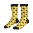 thumbnail image 4 of Crew Socks for Women Men, Cute bees sunflowers checkered  Moisture Running Athletic Football Striped Socks Cushion Tube Socks, 4 of 7