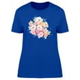 thumbnail image 2 of Smartprints Womens Graphic Tee - Pastel Colored Flowers - Regular Fit 100% Cotton, 2 of 3