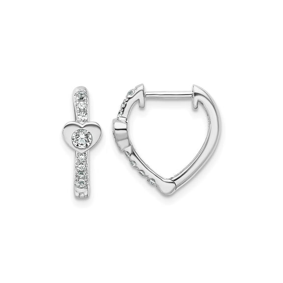 1/3 Carat (Ctw VS2, D-E-F) Lab Grown Diamond Hoop Heart Earrings in 14K White Gold for Women