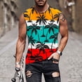 thumbnail image 2 of KIHOUT Nouveaux Débardeurs de Sudation pour Hommes Débardeur à Rayures Hawaïennes Imprimé Sport Col Rond Sans Manches T-Shirts de Plage, 2 of 5
