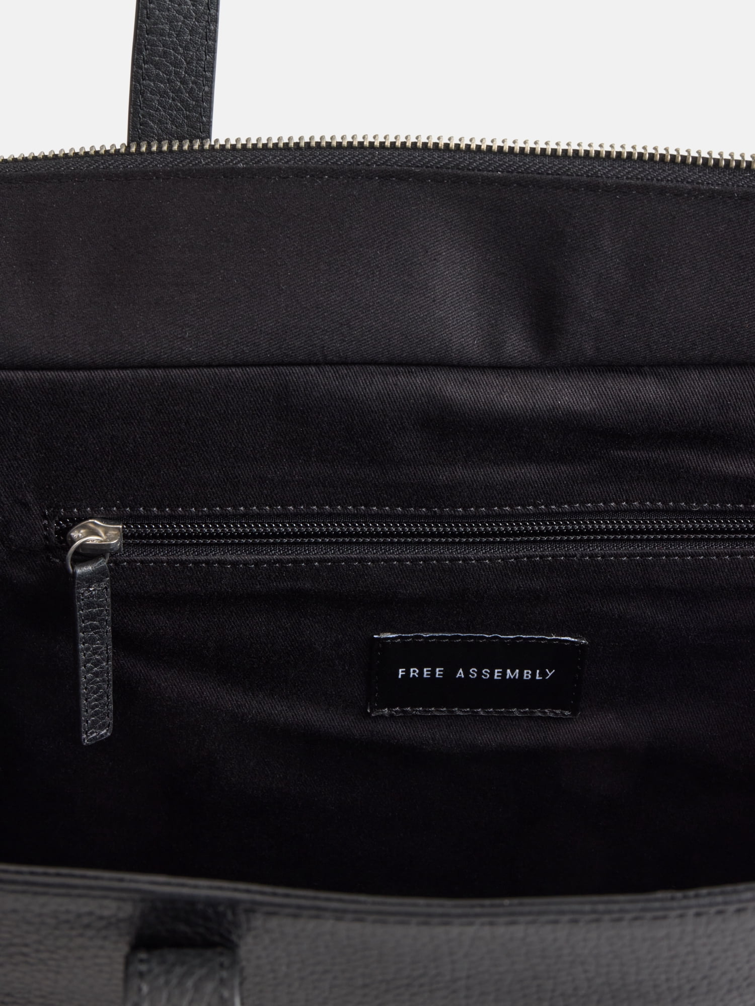 Free Assembly Unisex Large Leather Tote Bag, Black