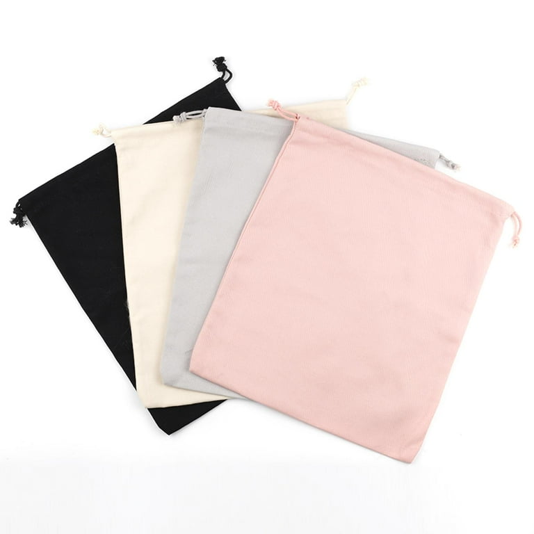 2PCS Canvas Plain Drawstring Bags Travel Packaging Shoes Laundry Bag Pouch