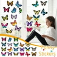 thumbnail image 1 of PEONAVET Butterflies Stickers Large Beautiful Colourful Butterflies Cling Window Stickers Help-st, 1 of 9
