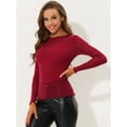 thumbnail image 3 of INSPIRE CHIC Blouse en Maille Pailletée Transparente pour Femmes avec Bretelles Spaghetti Bourgogne m, 3 of 5
